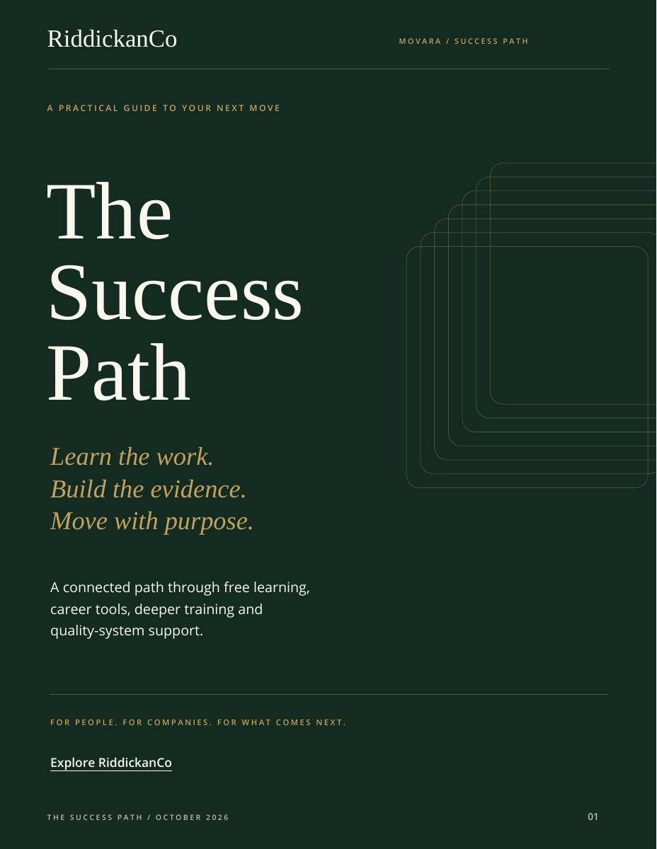 The RiddickanCo Success Path. cover in deep green and gold